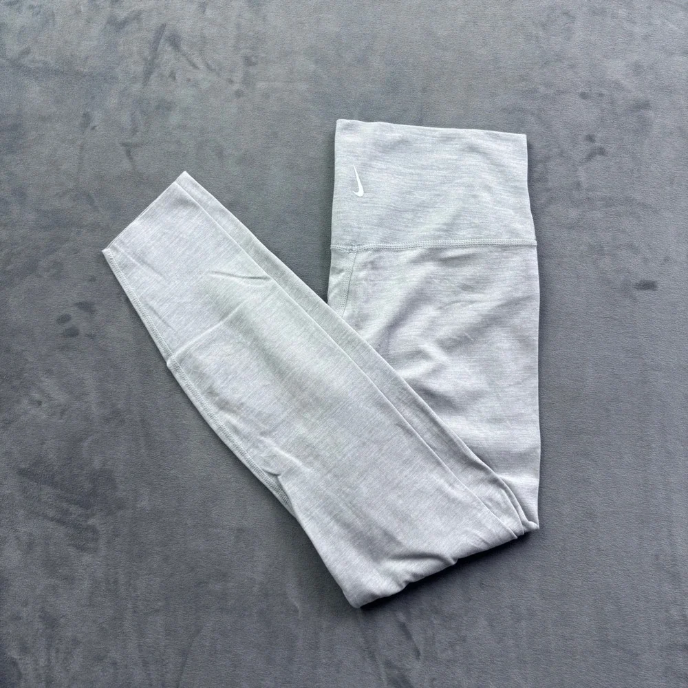Nike Yoga Dri-FIT High Waisted Leggings Grey Heather 7/8 Tights Medium